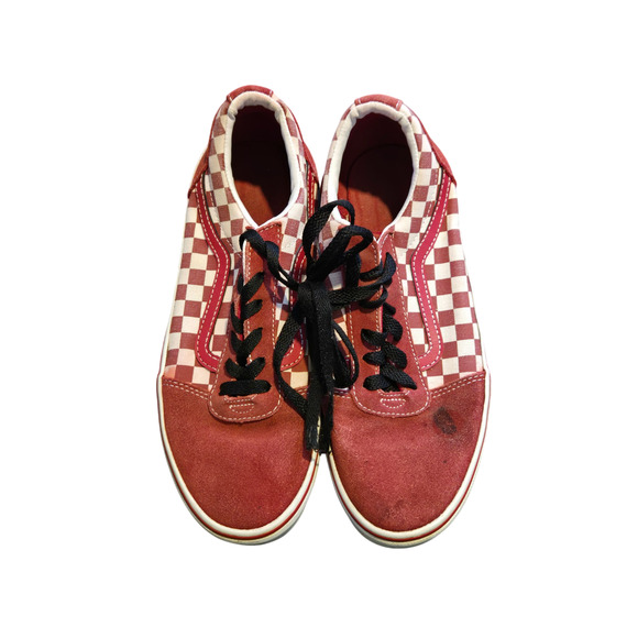 Vans Old Skool different size 6/3 2 different size Red Checkerboard Skate Shoes - Picture 1 of 5